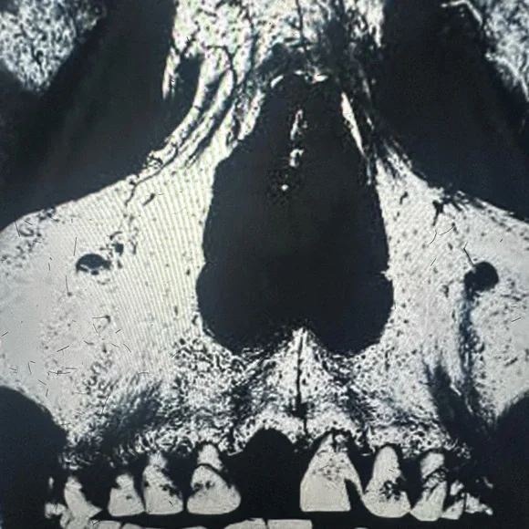 Rare Y2K witchy Iron Fist loose tooth skull poncho - Picture 2 of 4